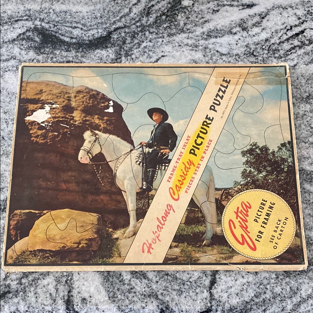 Hopalong Cassidy Picture Puzzle - Vintage Cowboy Theme!